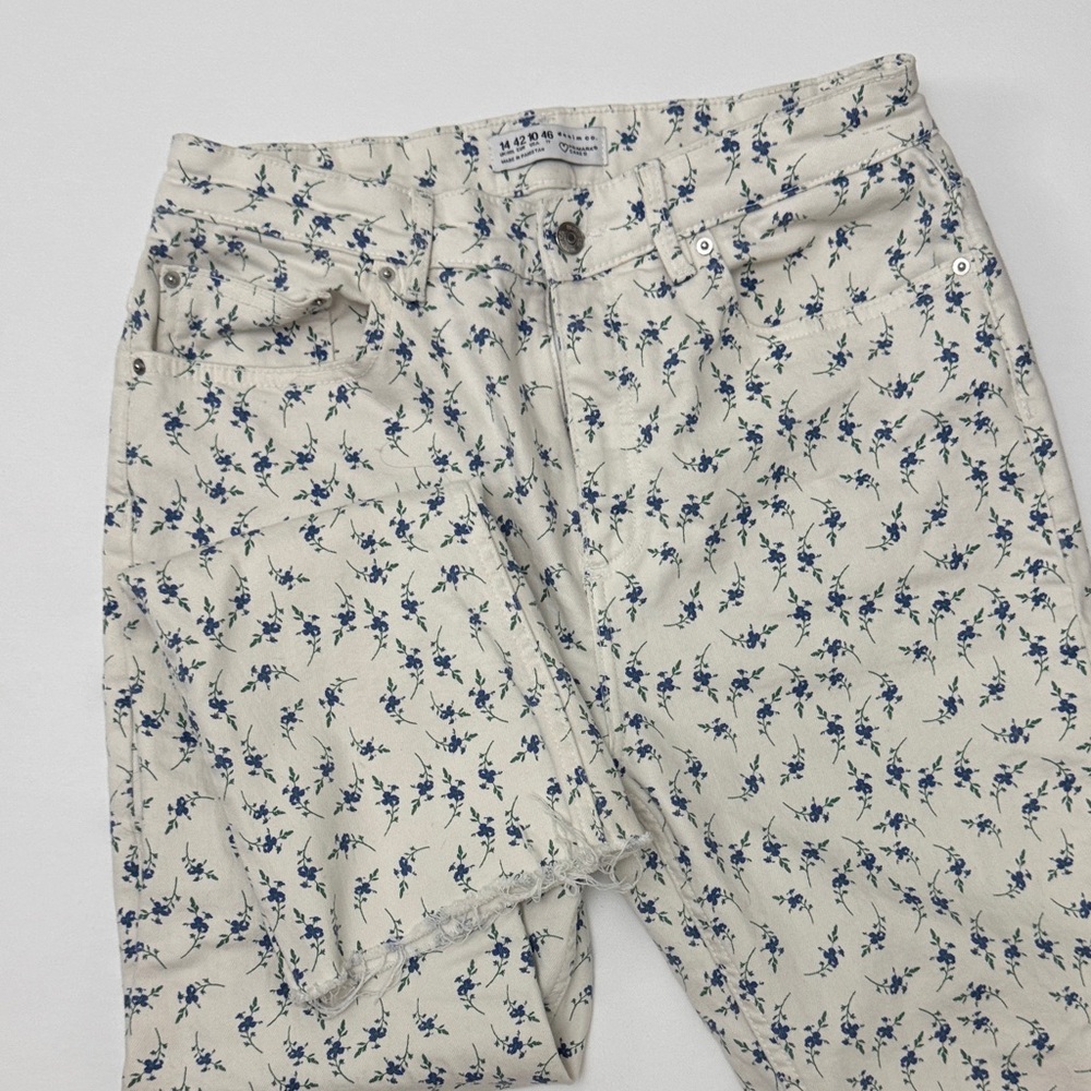 Floral Print Pants High Rise Jean Size 10